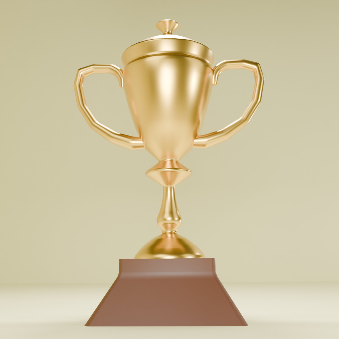 Golden Trophy 3D model_1
