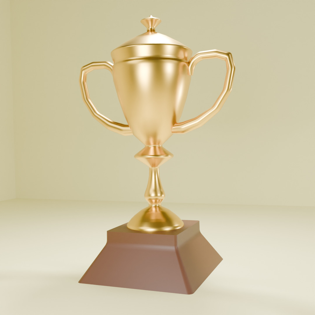 Golden Trophy 3D model_2