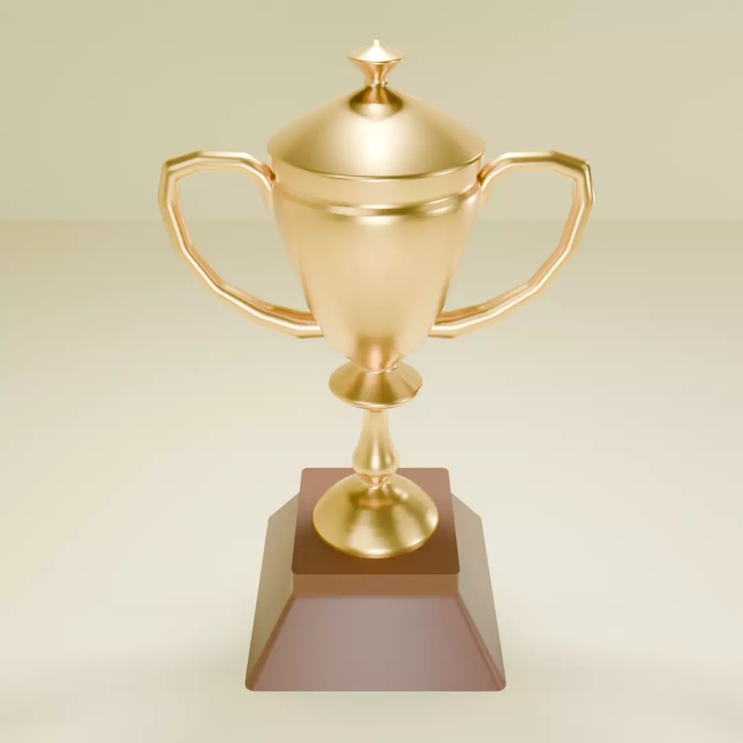 Golden Trophy 3D model_0