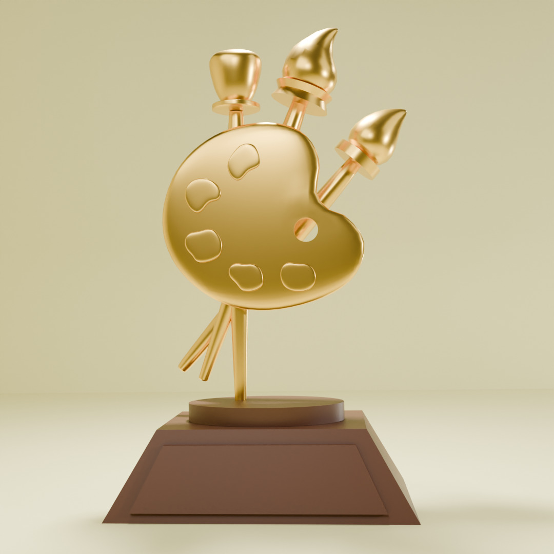 1st Trophy in painting competition 3D model_2