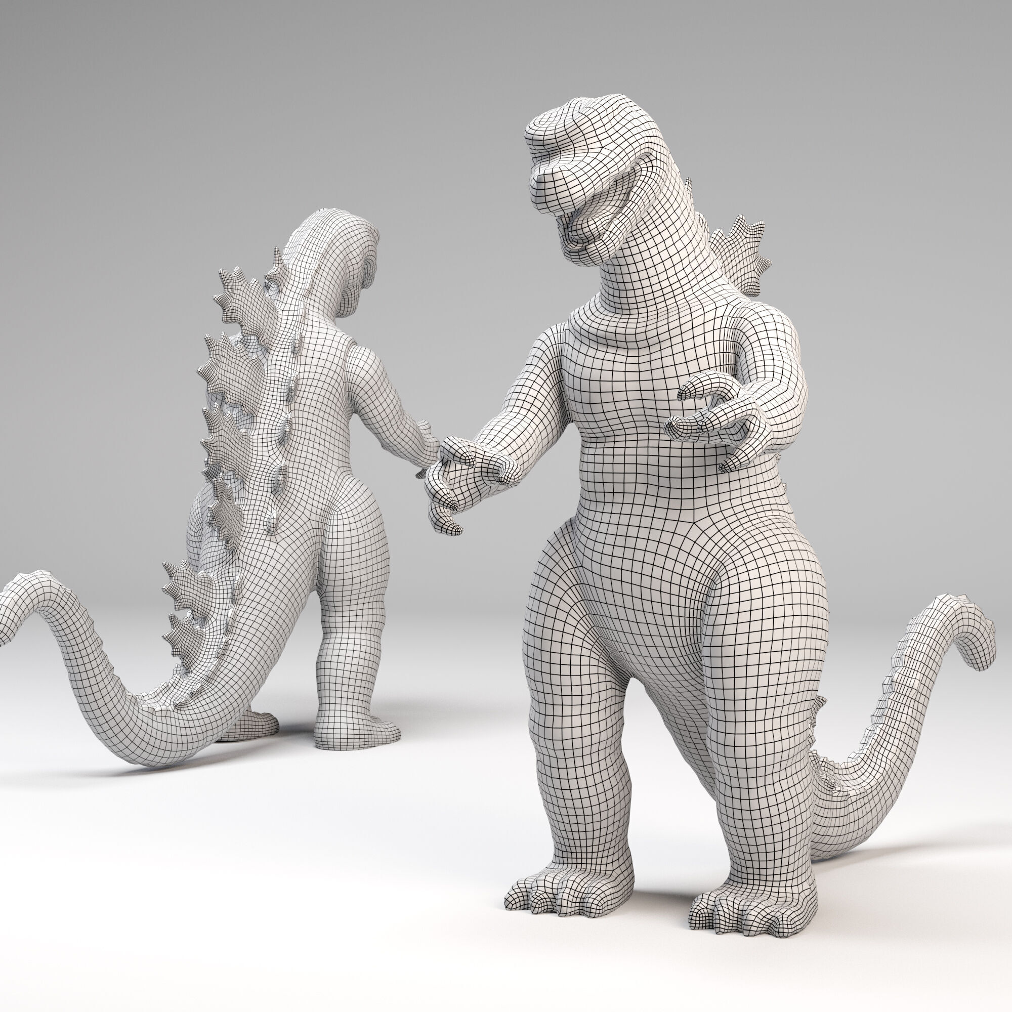Toy Godzilla Low-poly 3D model_6