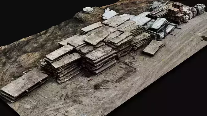 construction site concrete slabs storage area pt4 photogrammetry