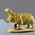 Hippo mouth open STL 3D print model