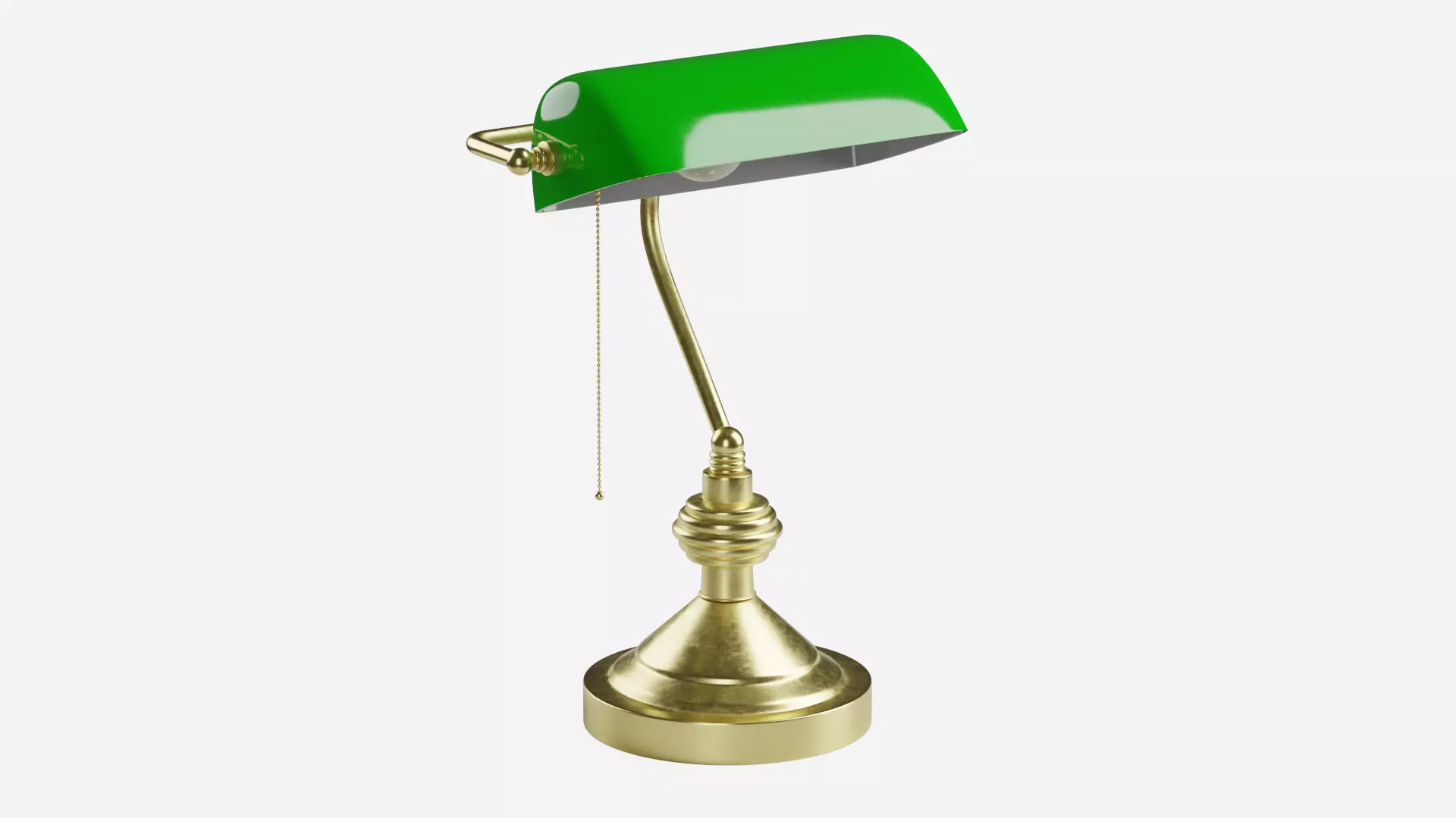 Retro banker lamp Low-poly 3D model