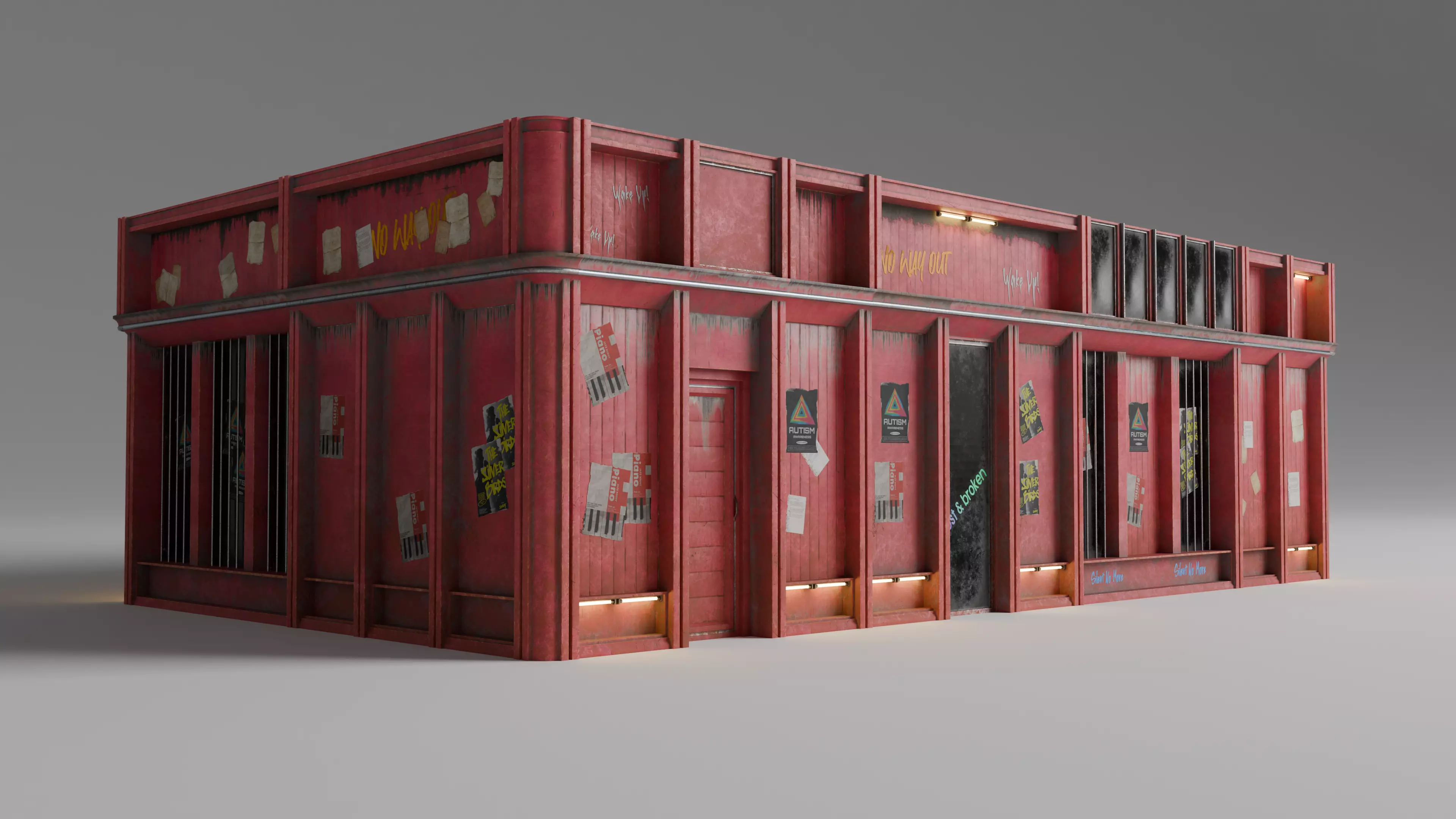 Modular Shopfront Kit - Game Ready Low-poly 3D model