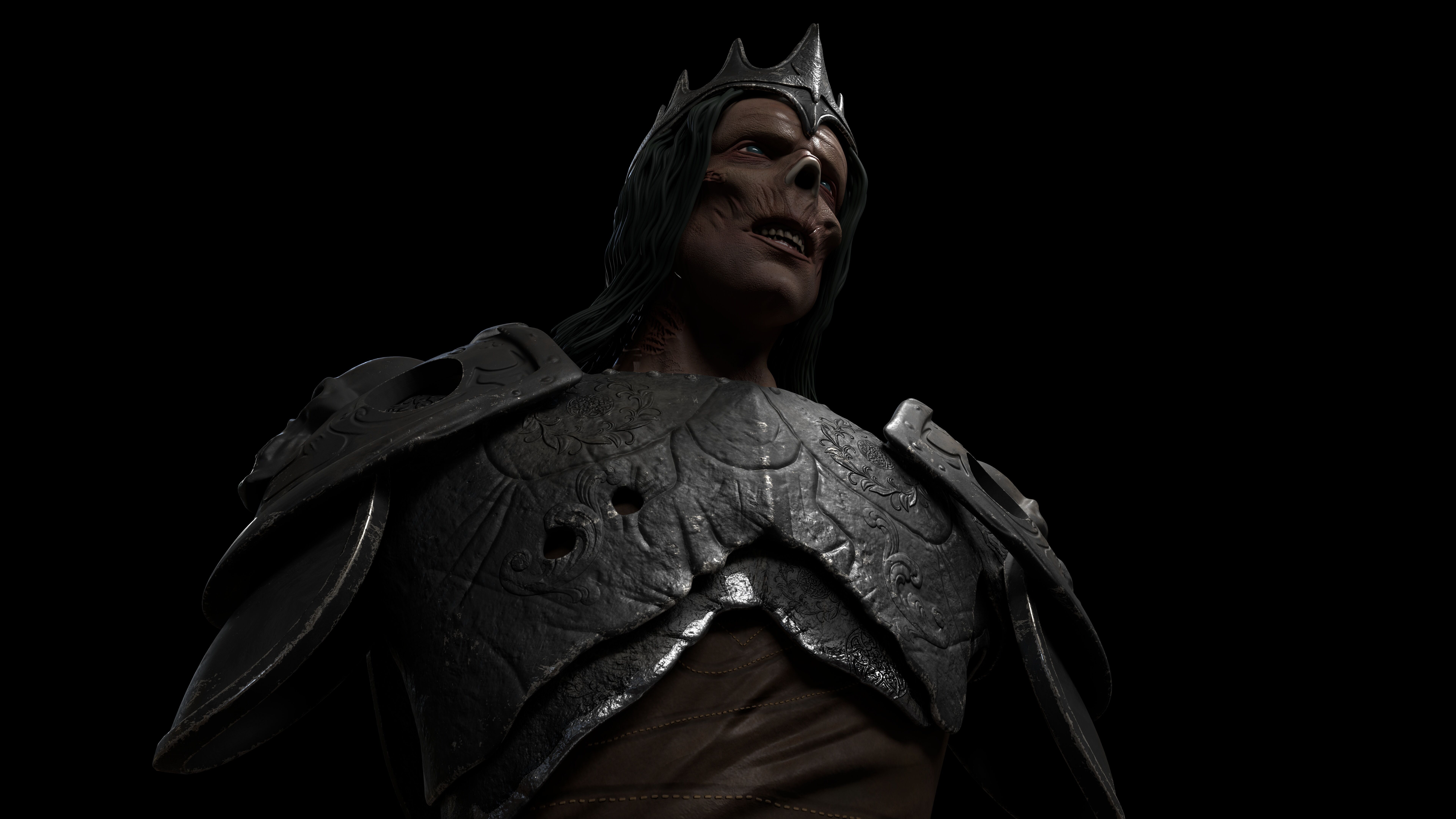 Undead warrior Low-poly 3D model_4