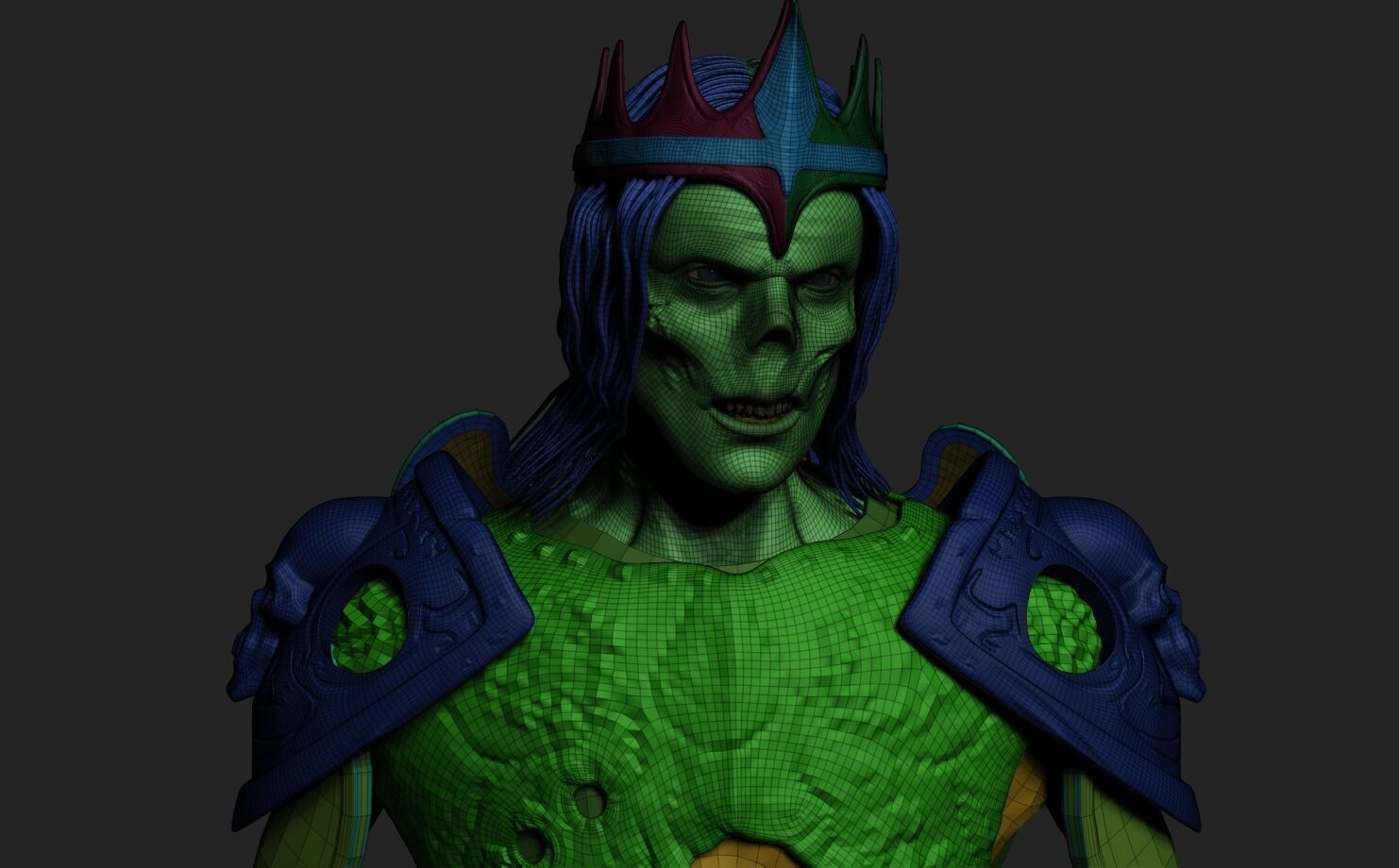 Undead warrior Low-poly 3D model_7