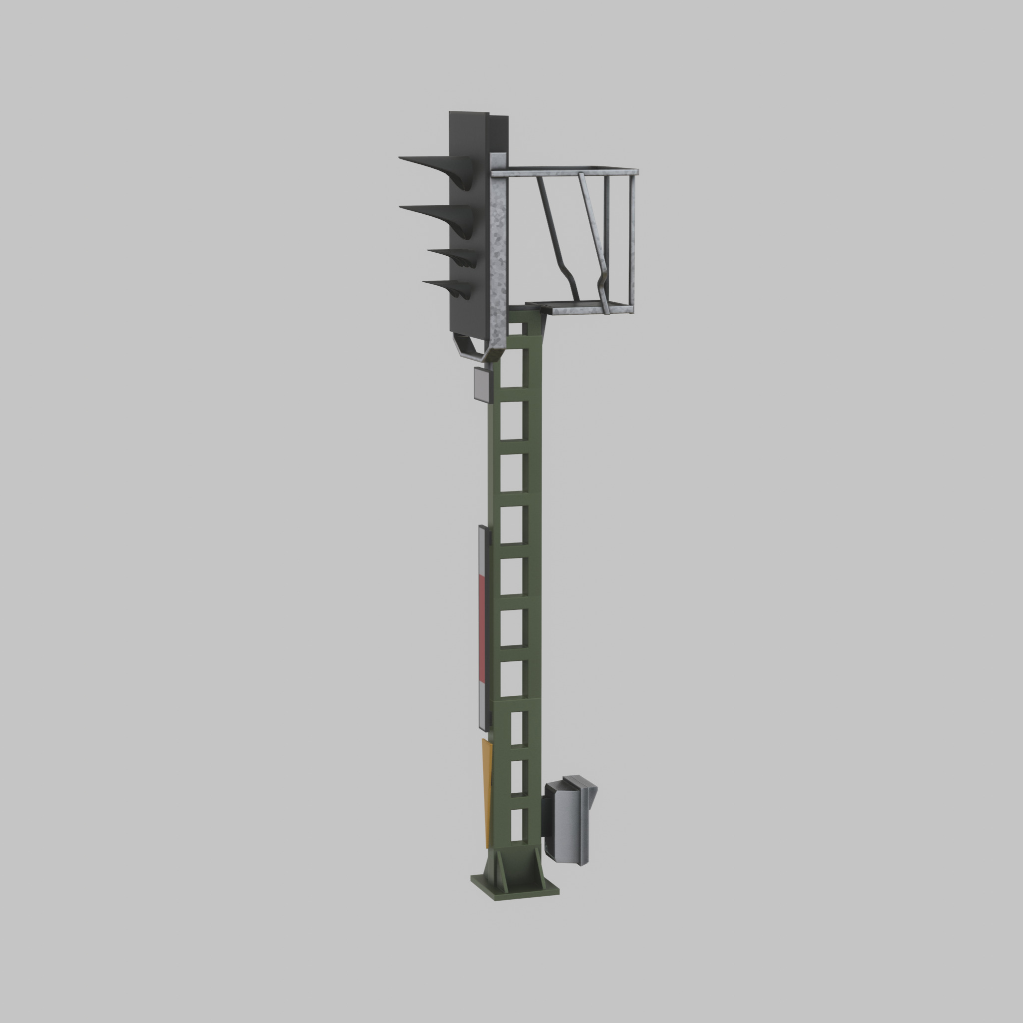 KS Railway Signal Post 4500mm Version-13 Low-poly 3D model_36