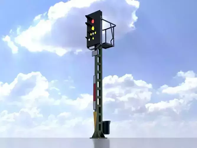KS Railway Signal Post 4500mm Version-13 Low-poly 3D model KS Railway Signal Post 4500mm Version-13 Low-poly 3D model