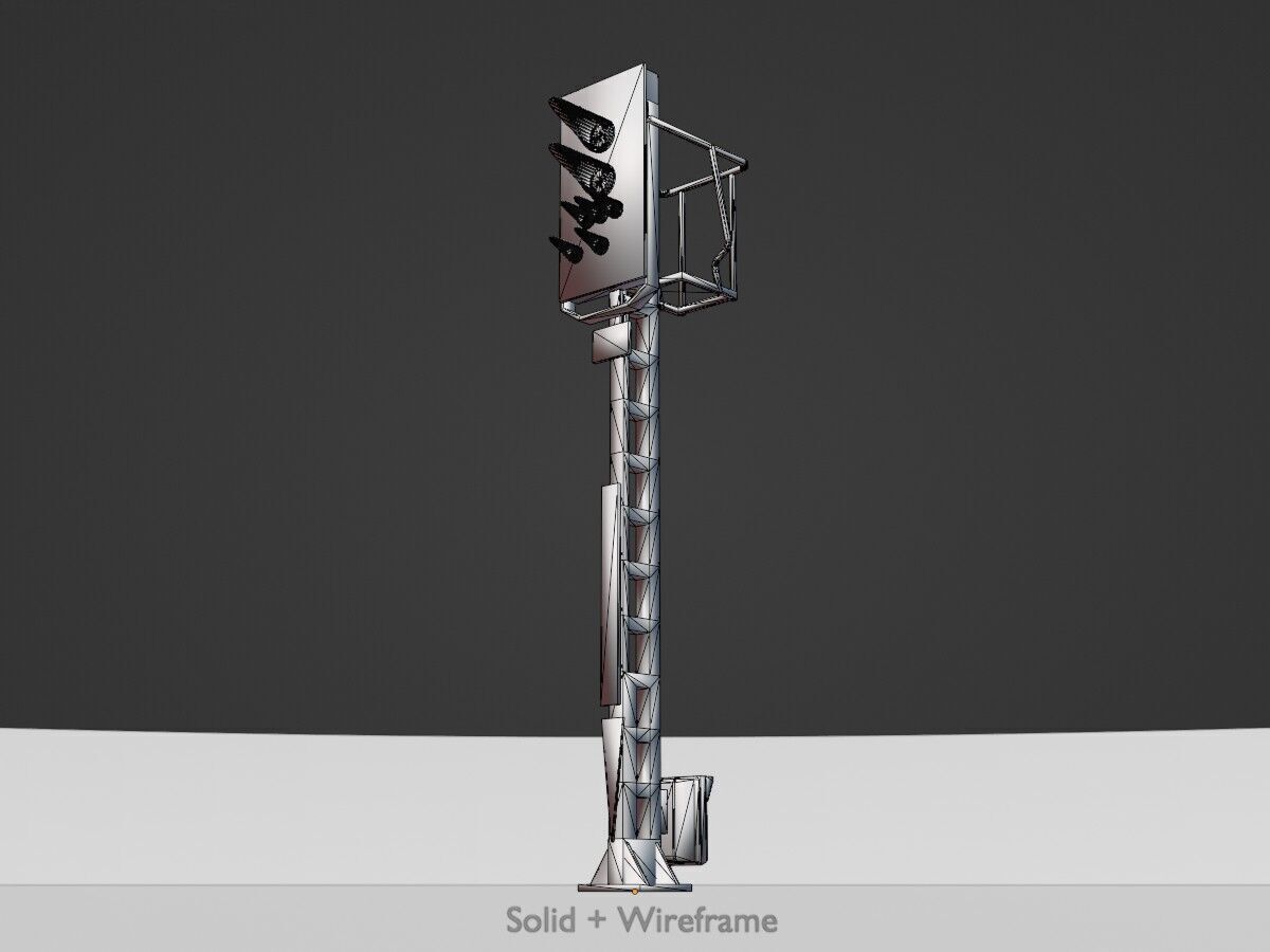 KS Railway Signal Post 4500mm Version-13 Low-poly 3D model_9