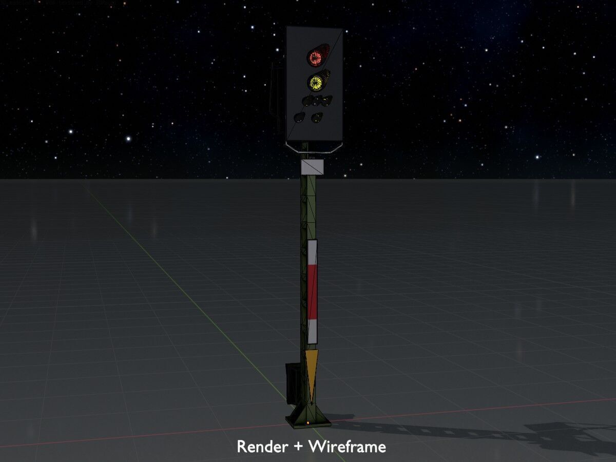 KS Railway Signal Post 4500mm Version-13 Low-poly 3D model_8