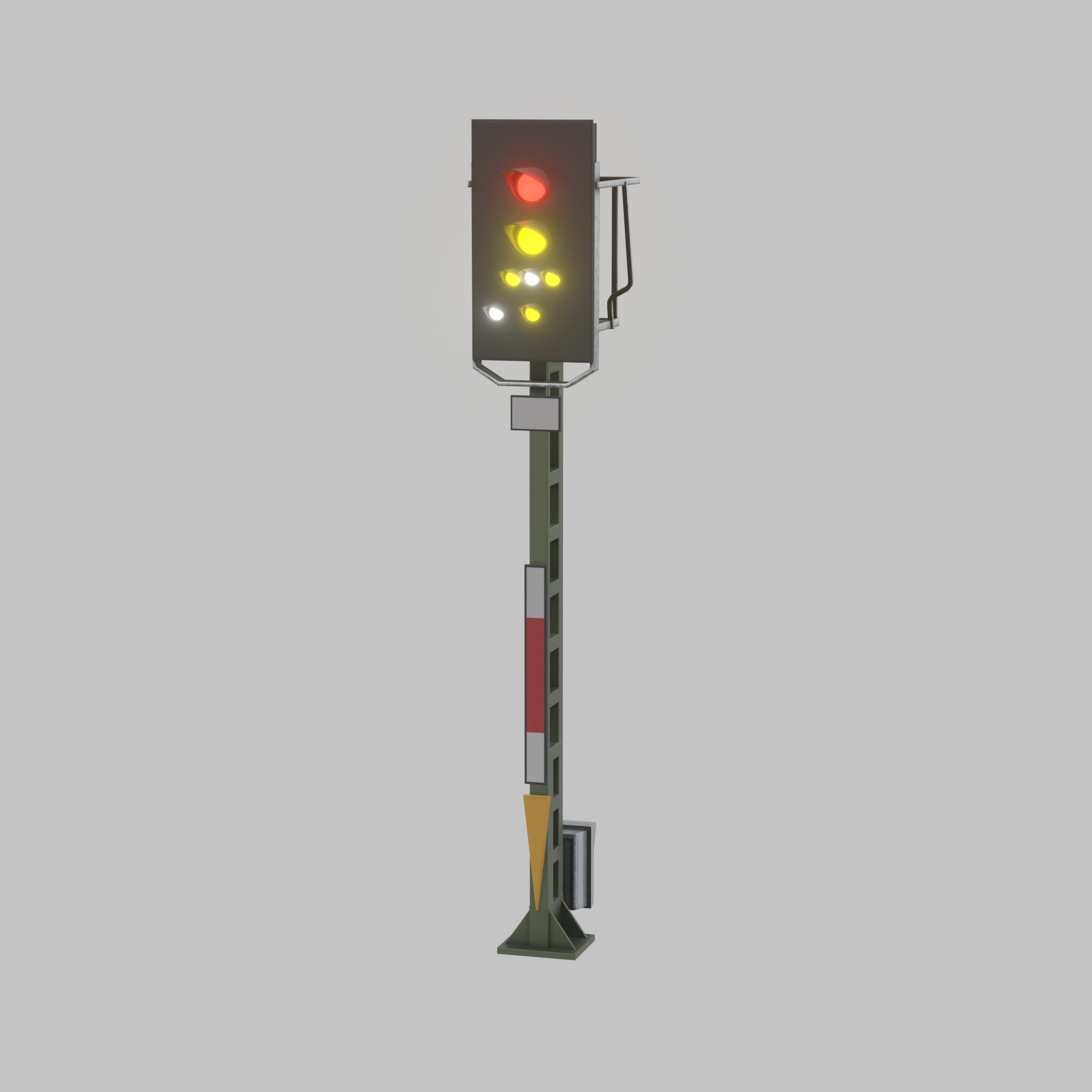 KS Railway Signal Post 4500mm Version-13 Low-poly 3D model_32