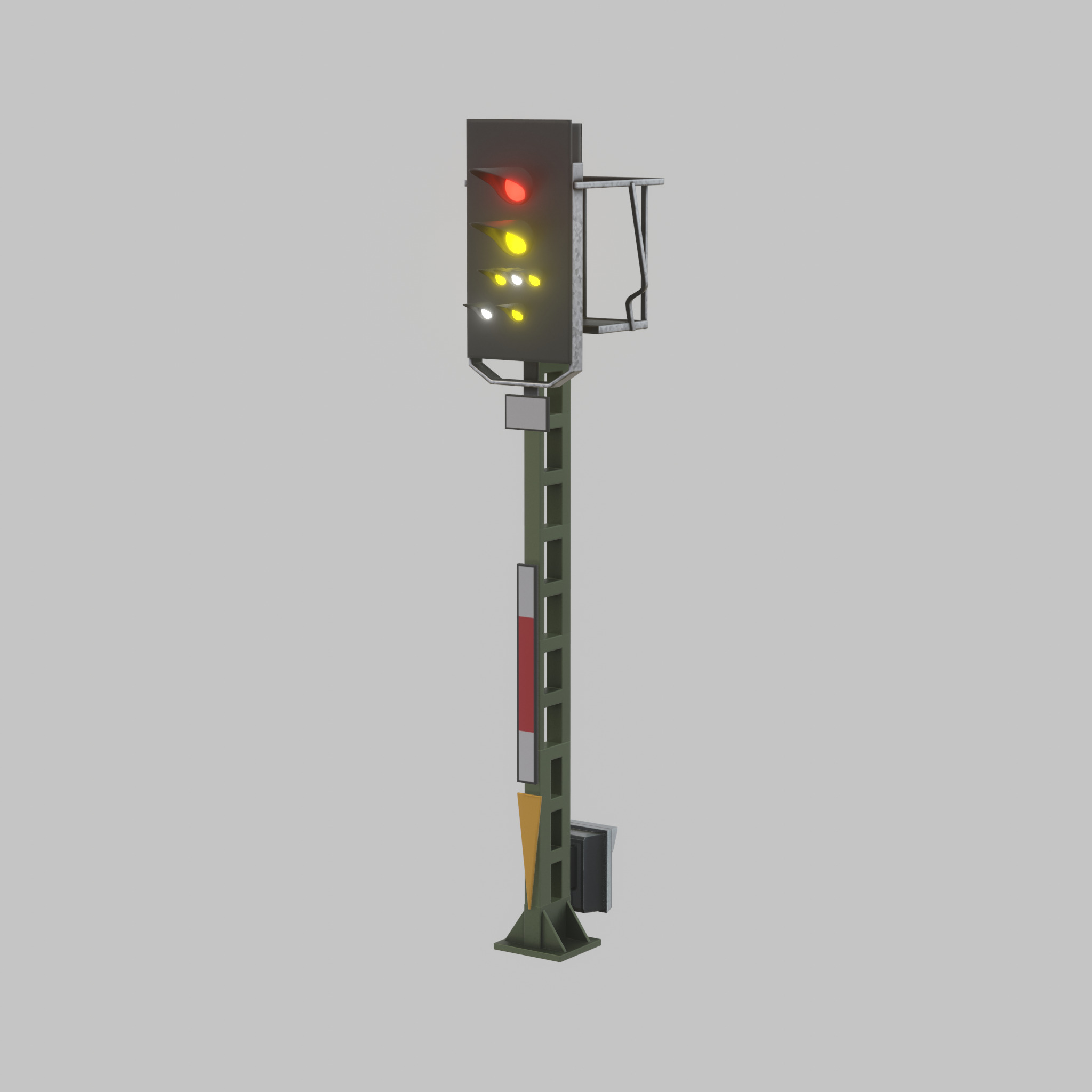 KS Railway Signal Post 4500mm Version-13 Low-poly 3D model_34
