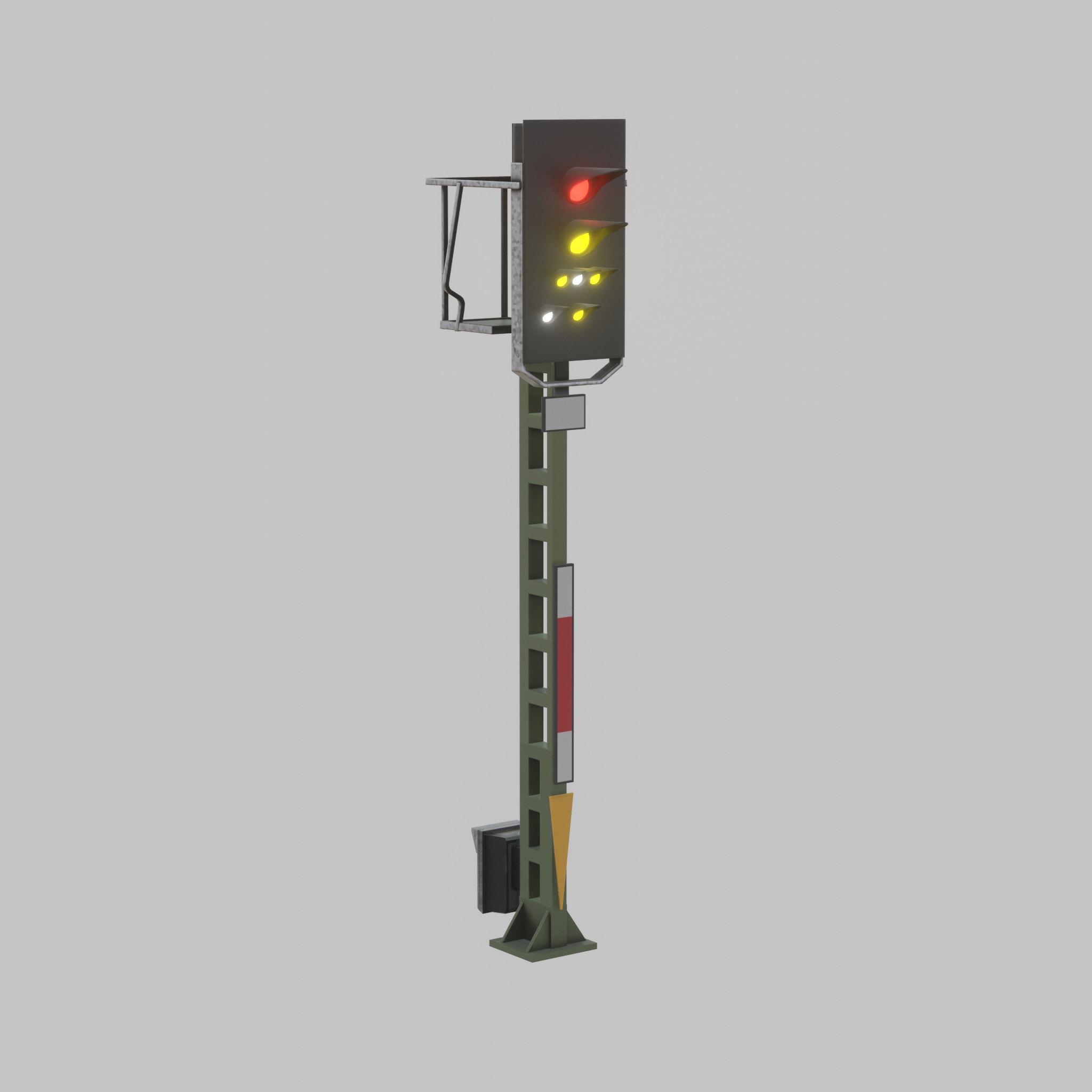 KS Railway Signal Post 4500mm Version-13 Low-poly 3D model_31