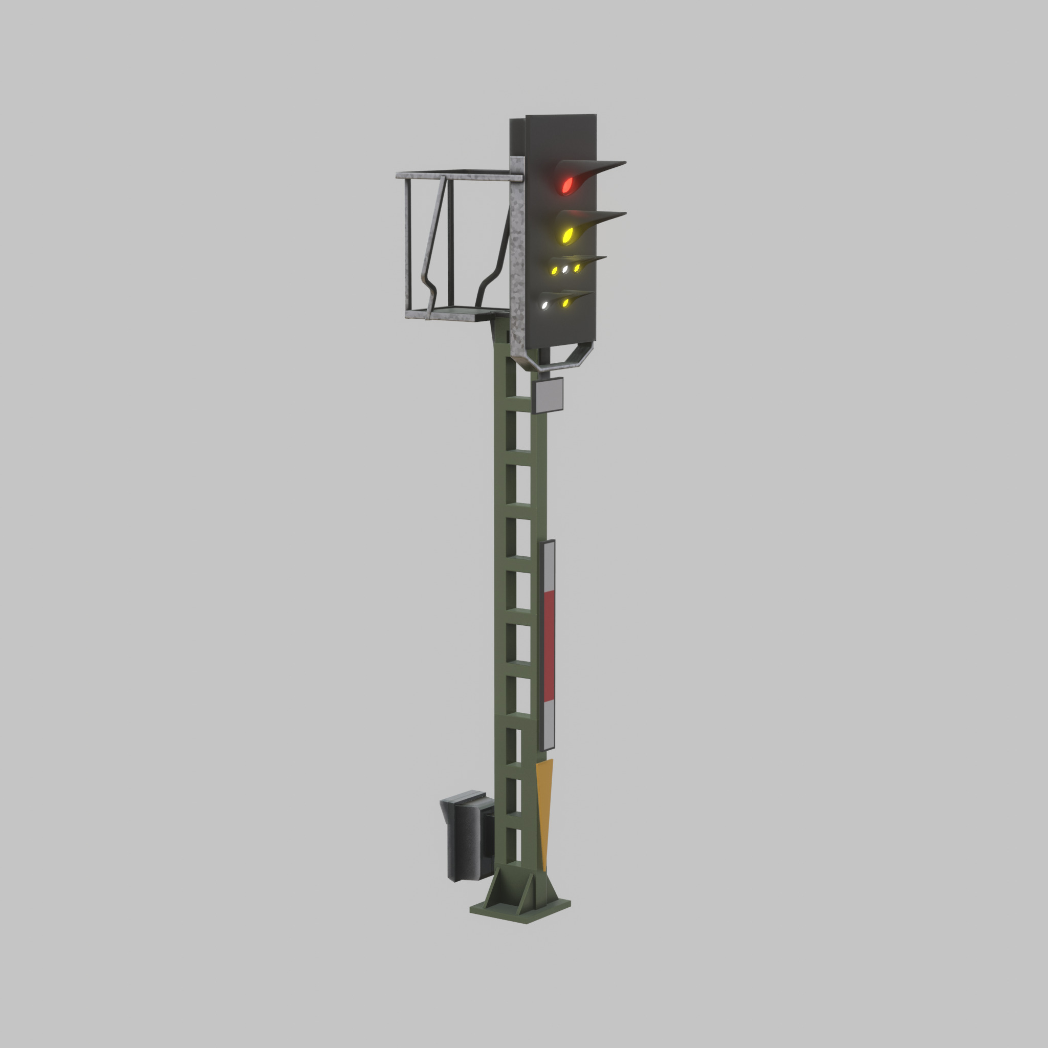 KS Railway Signal Post 4500mm Version-13 Low-poly 3D model_30