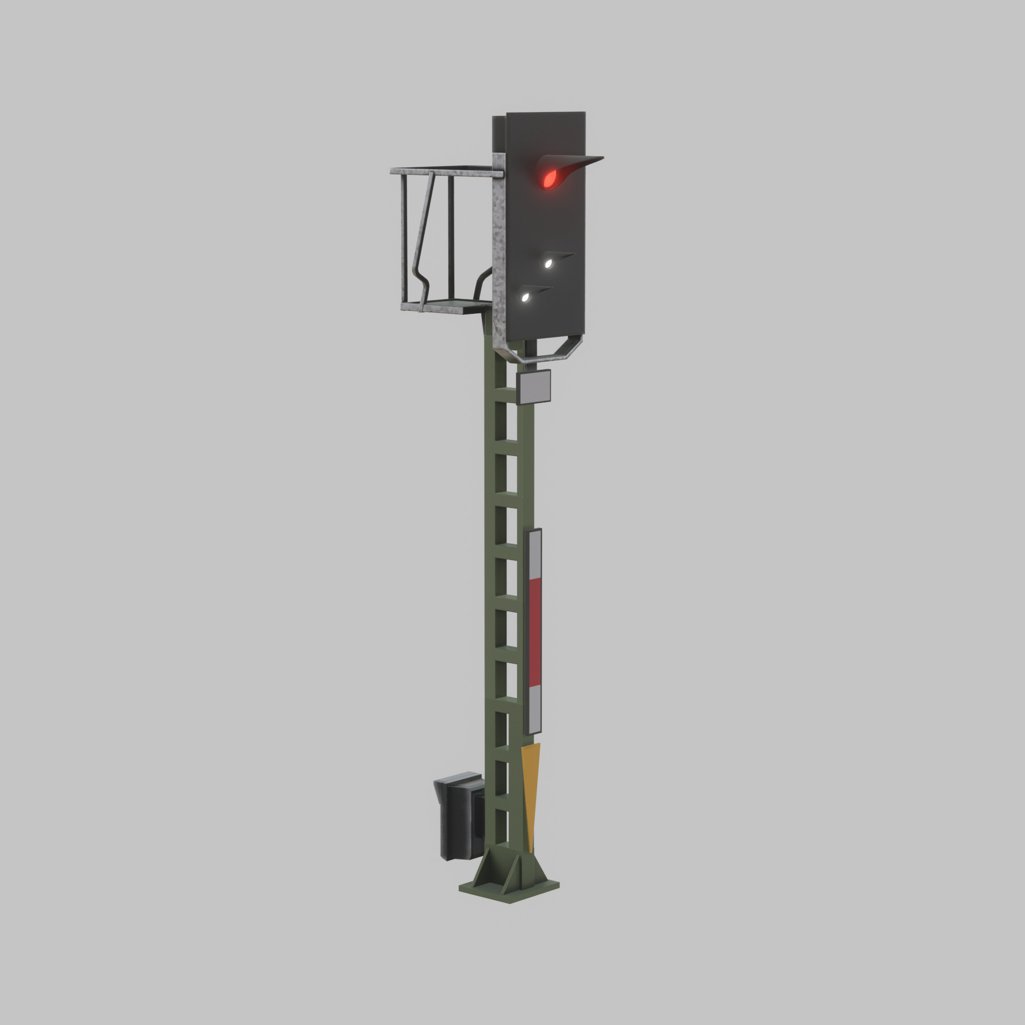 KS Railway Signal Post 4500mm Version-14 Low-poly 3D model_40