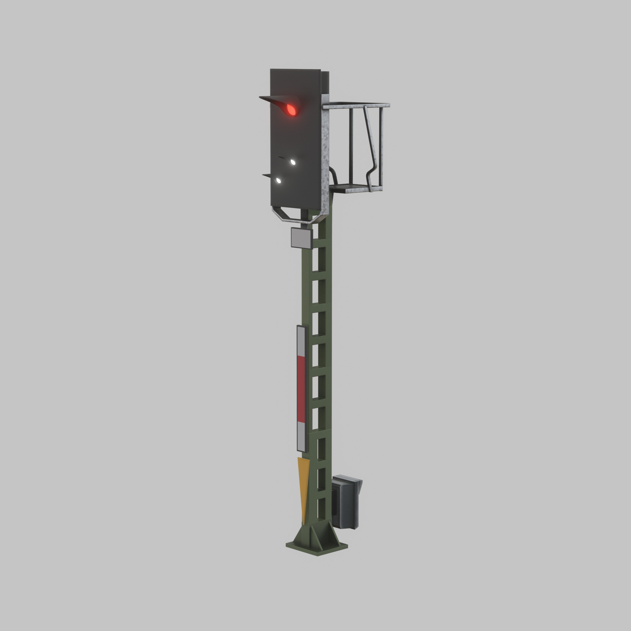 KS Railway Signal Post 4500mm Version-14 Low-poly 3D model_46
