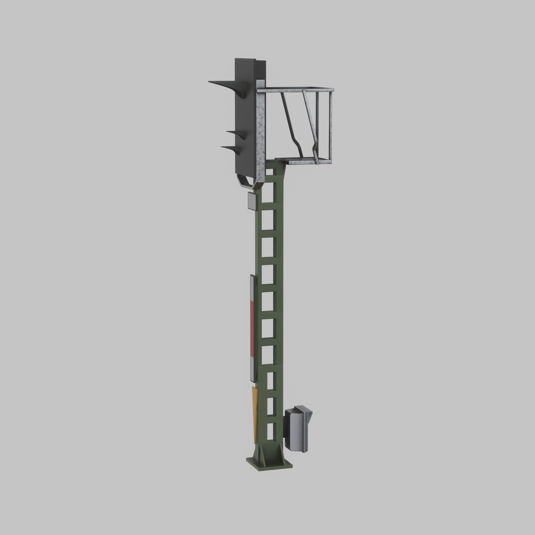 KS Railway Signal Post 4500mm Version-14 Low-poly 3D model_48