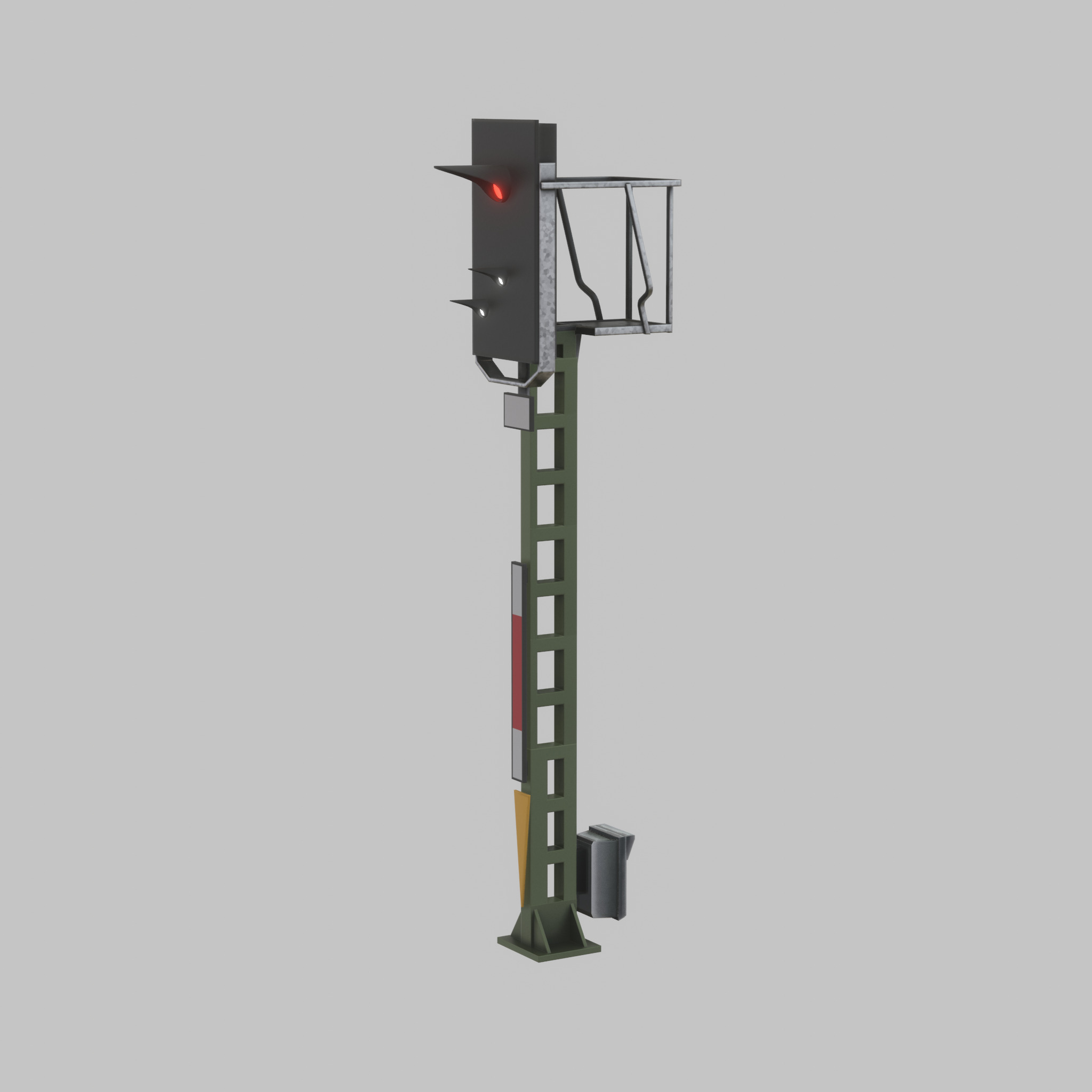 KS Railway Signal Post 4500mm Version-14 Low-poly 3D model_47