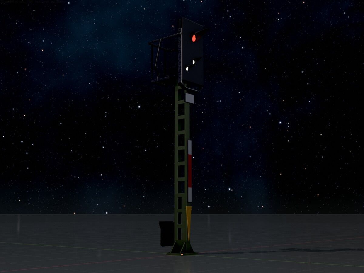 KS Railway Signal Post 4500mm Version-14 Low-poly 3D model_4