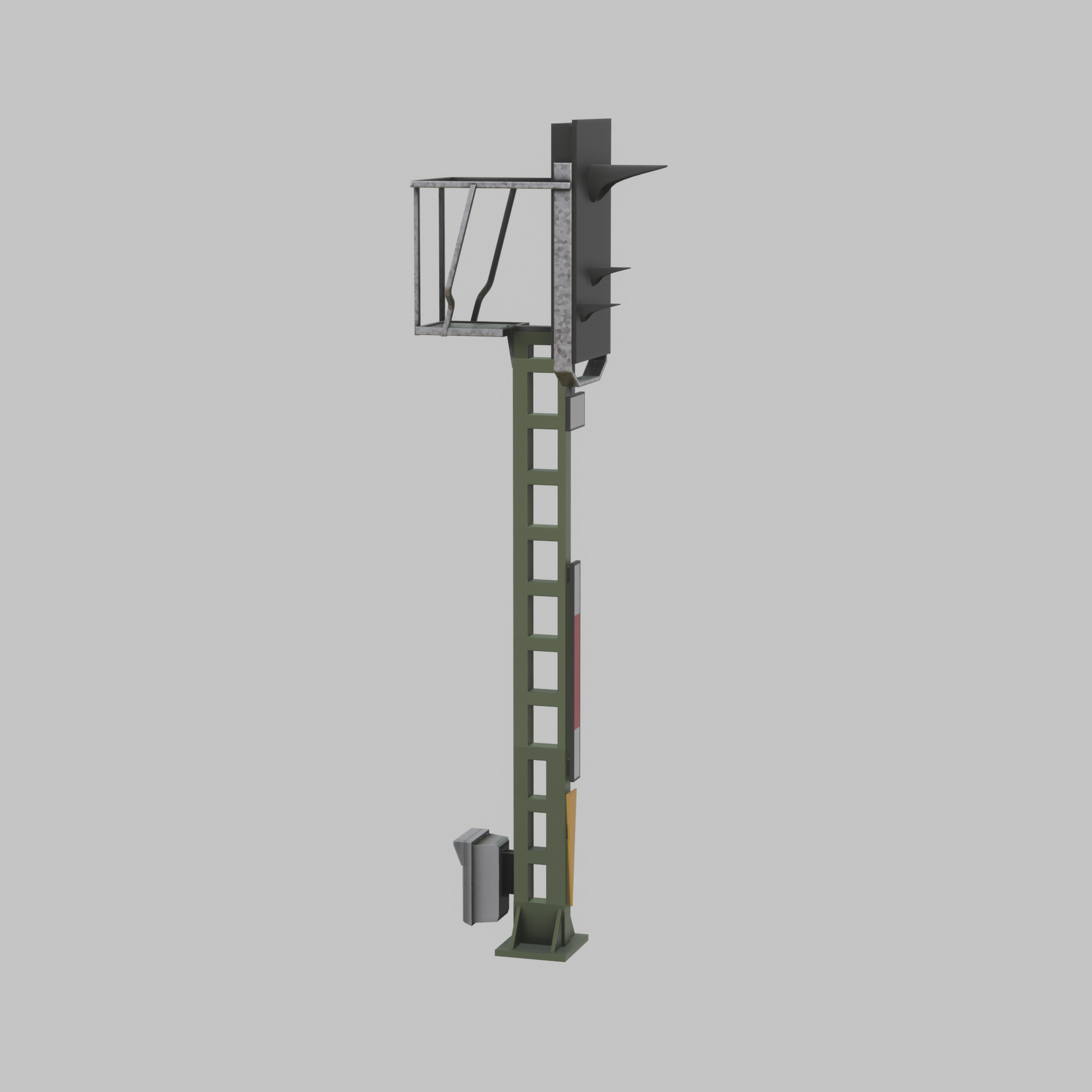 KS Railway Signal Post 4500mm Version-14 Low-poly 3D model_38