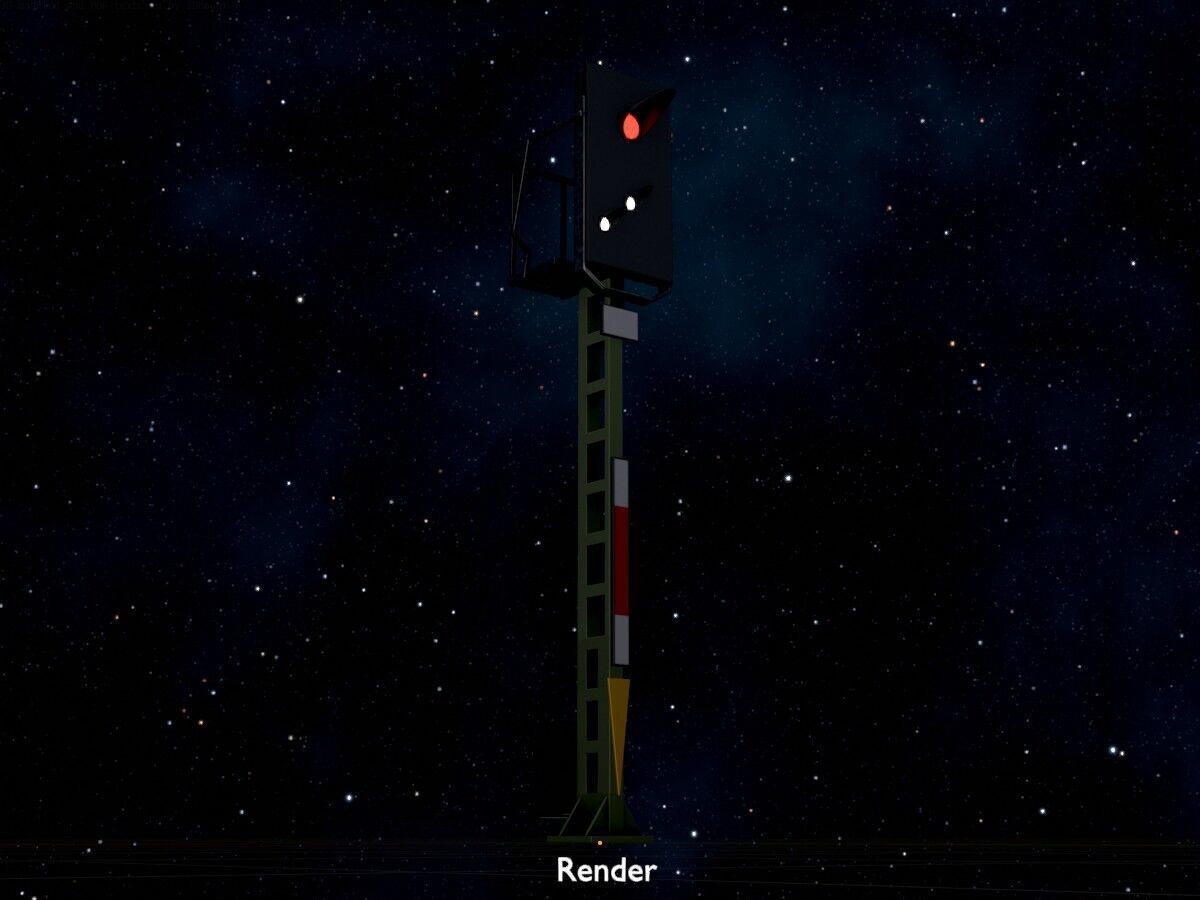 KS Railway Signal Post 4500mm Version-14 Low-poly 3D model_20