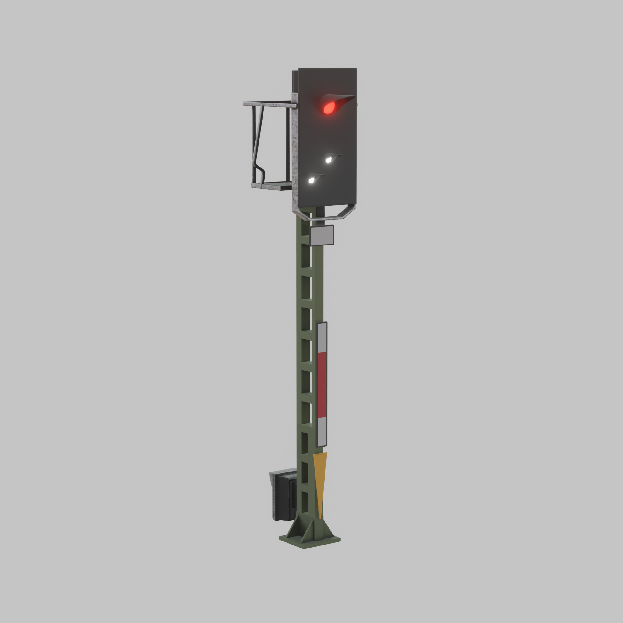 KS Railway Signal Post 4500mm Version-14 Low-poly 3D model_41