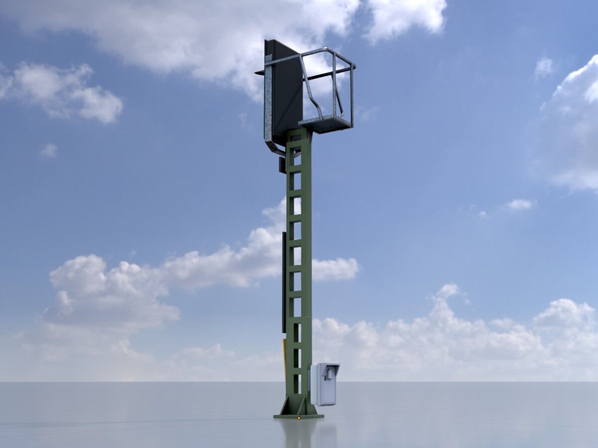 KS Railway Signal Post 4500mm Version-14 Low-poly 3D model_2