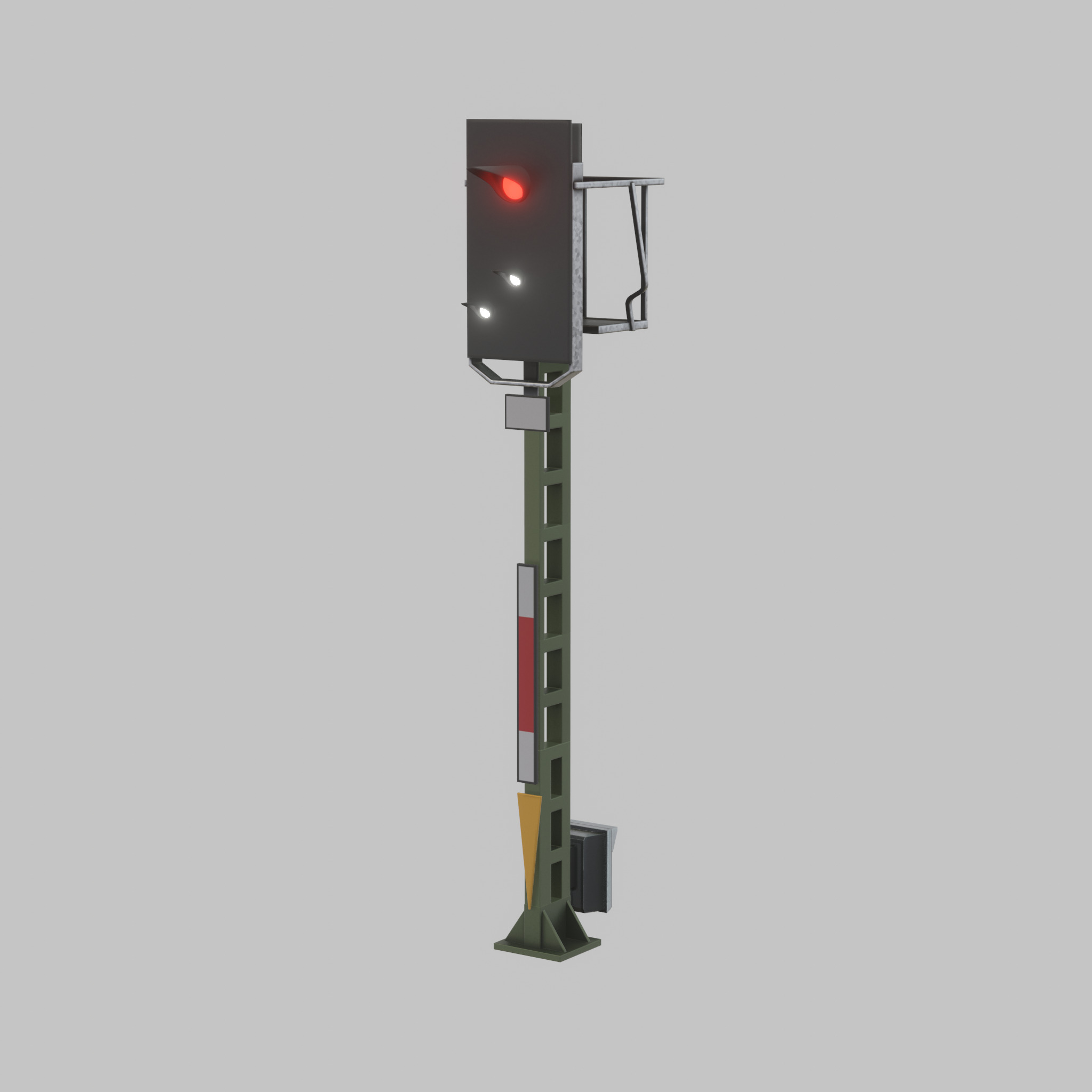 KS Railway Signal Post 4500mm Version-14 Low-poly 3D model_45