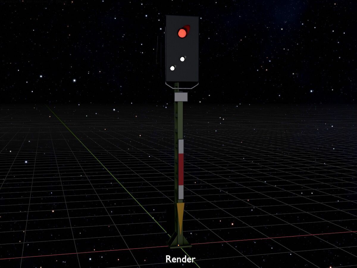 KS Railway Signal Post 4500mm Version-14 Low-poly 3D model_17