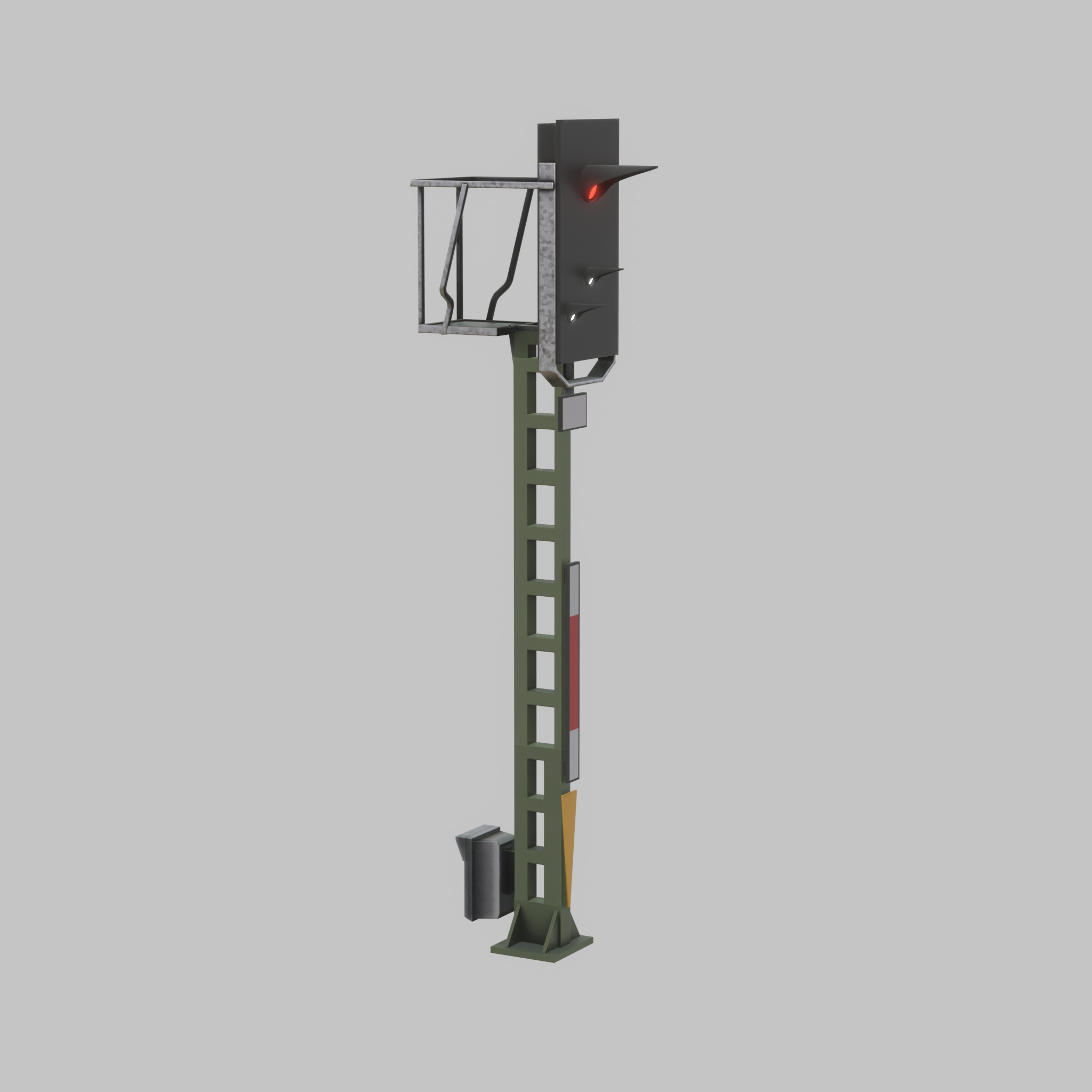 KS Railway Signal Post 4500mm Version-14 Low-poly 3D model_39