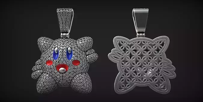 Kirby Star Ice Diamond Hip Hop Jewelry Pendant 3D print model
