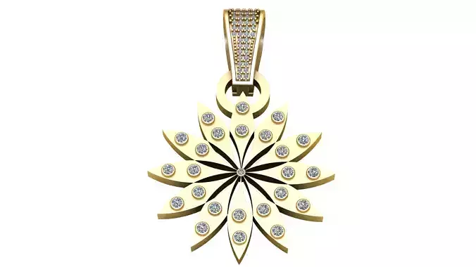 SUNFLOWER DIAMOND PENDANT 3D PRINTABLE MODEL 