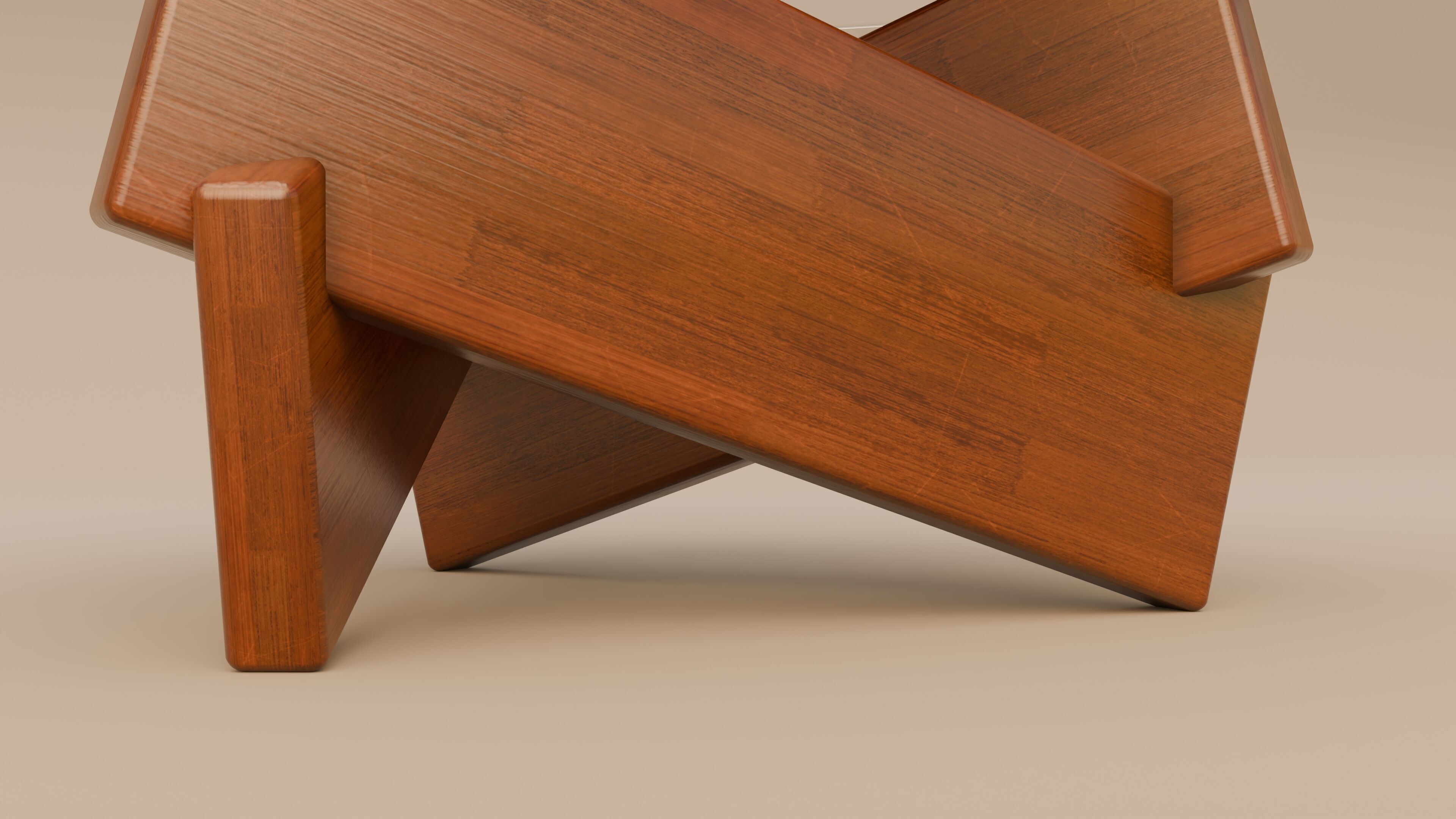 Mid Century Modern Round Coffee Table 3D model_8