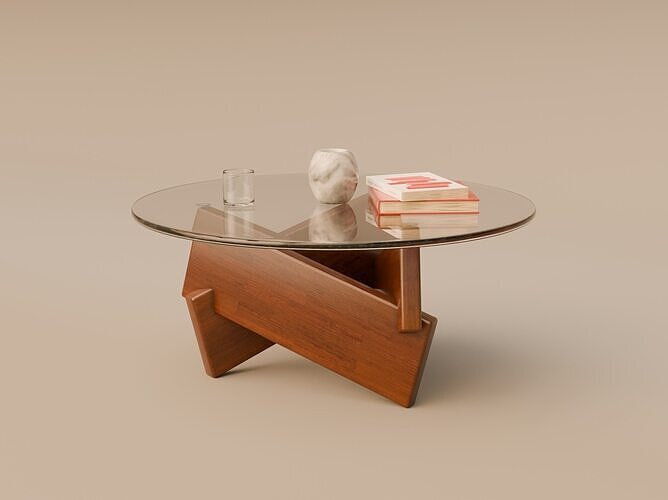 Mid Century Modern Round Coffee Table 3D model