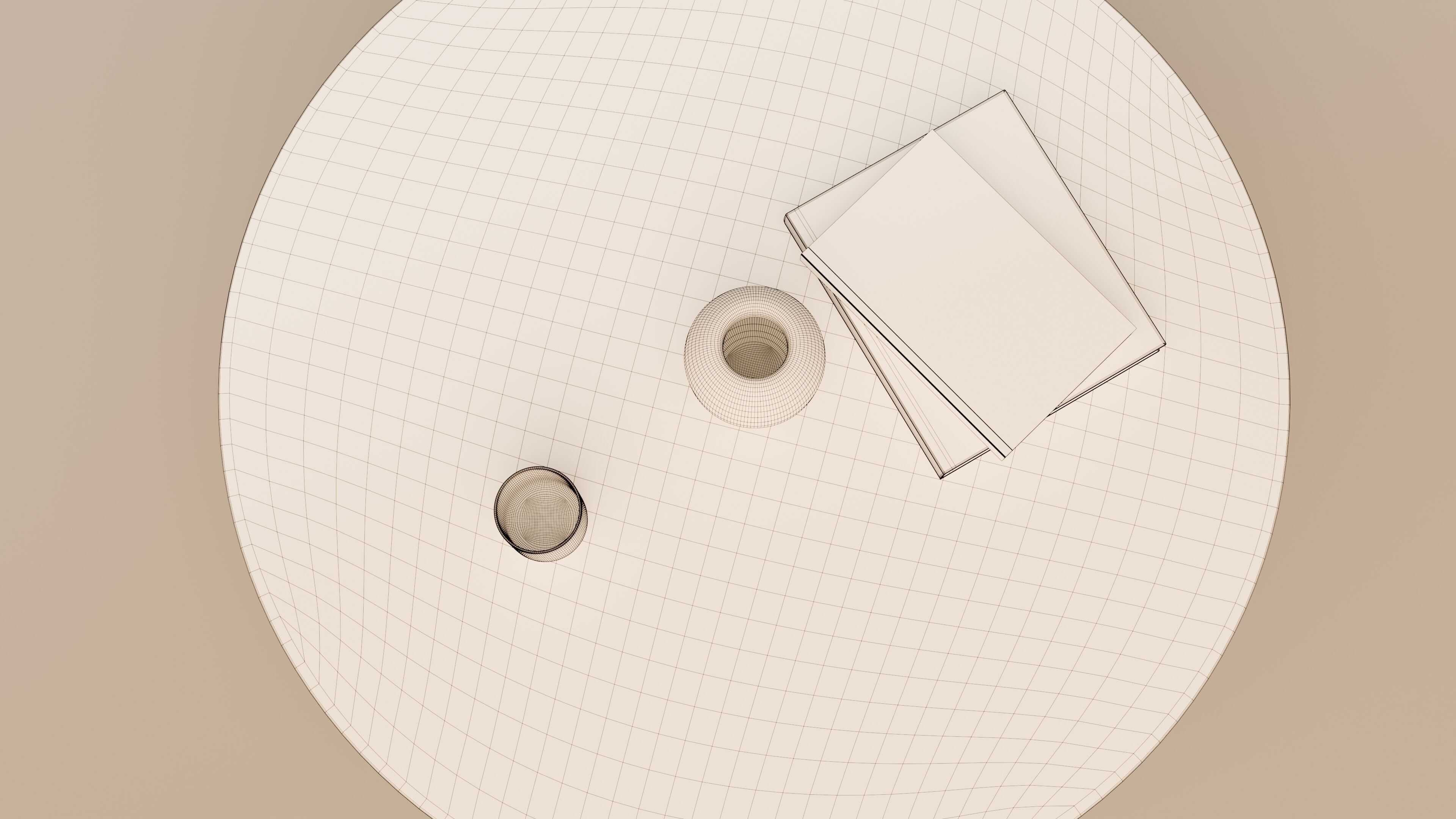 Mid Century Modern Round Coffee Table 3D model_13