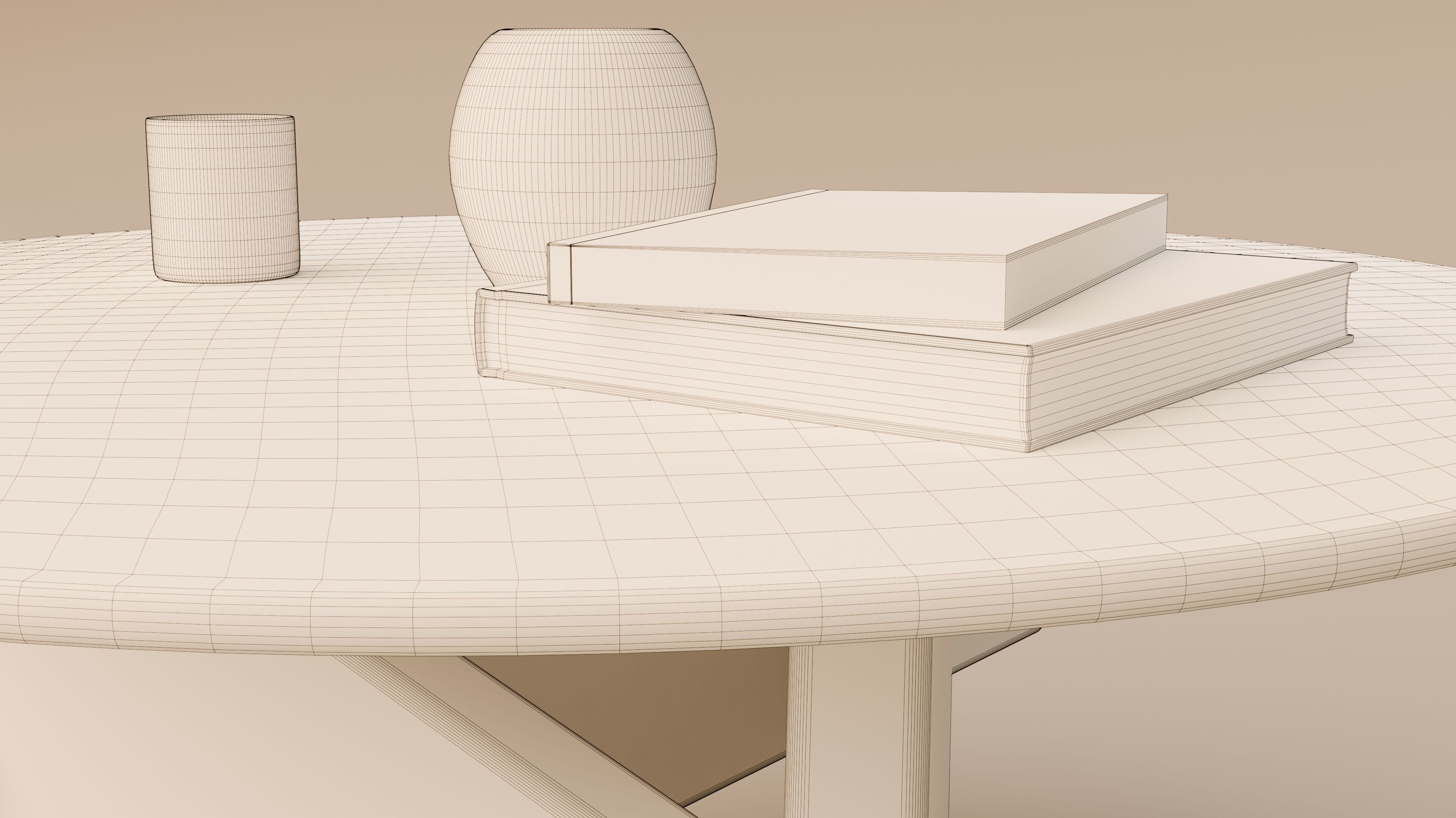 Mid Century Modern Round Coffee Table 3D model_15