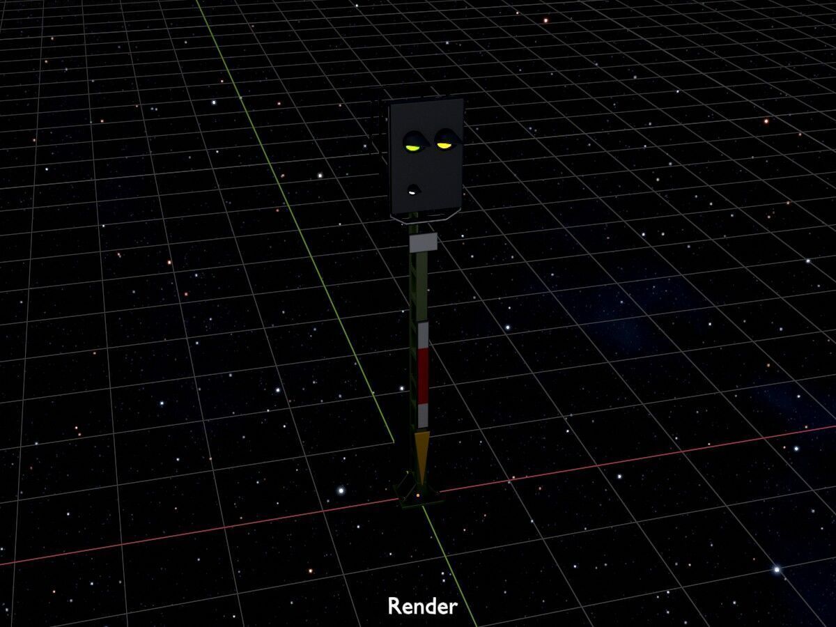 KS Eisenbahnsignalmast 4500mm Version-15 Low-poly 3D model_17