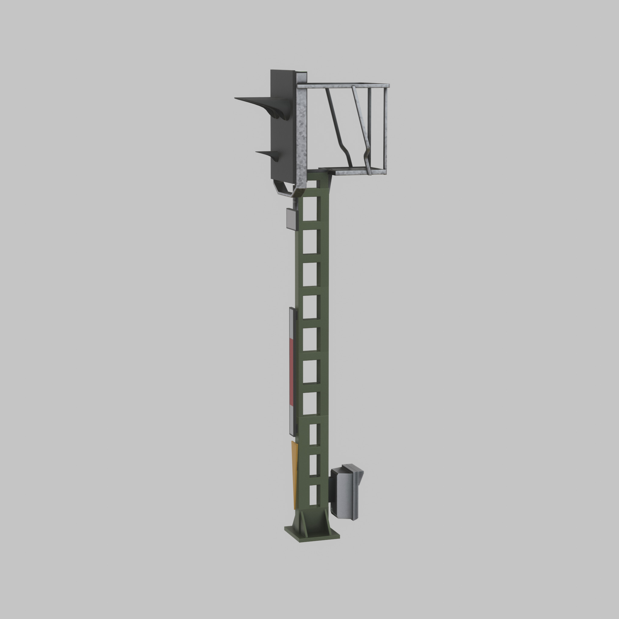 KS Eisenbahnsignalmast 4500mm Version-15 Low-poly 3D model_48