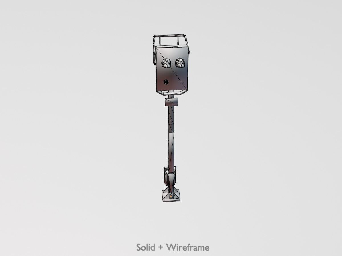 KS Eisenbahnsignalmast 4500mm Version-15 Low-poly 3D model_12