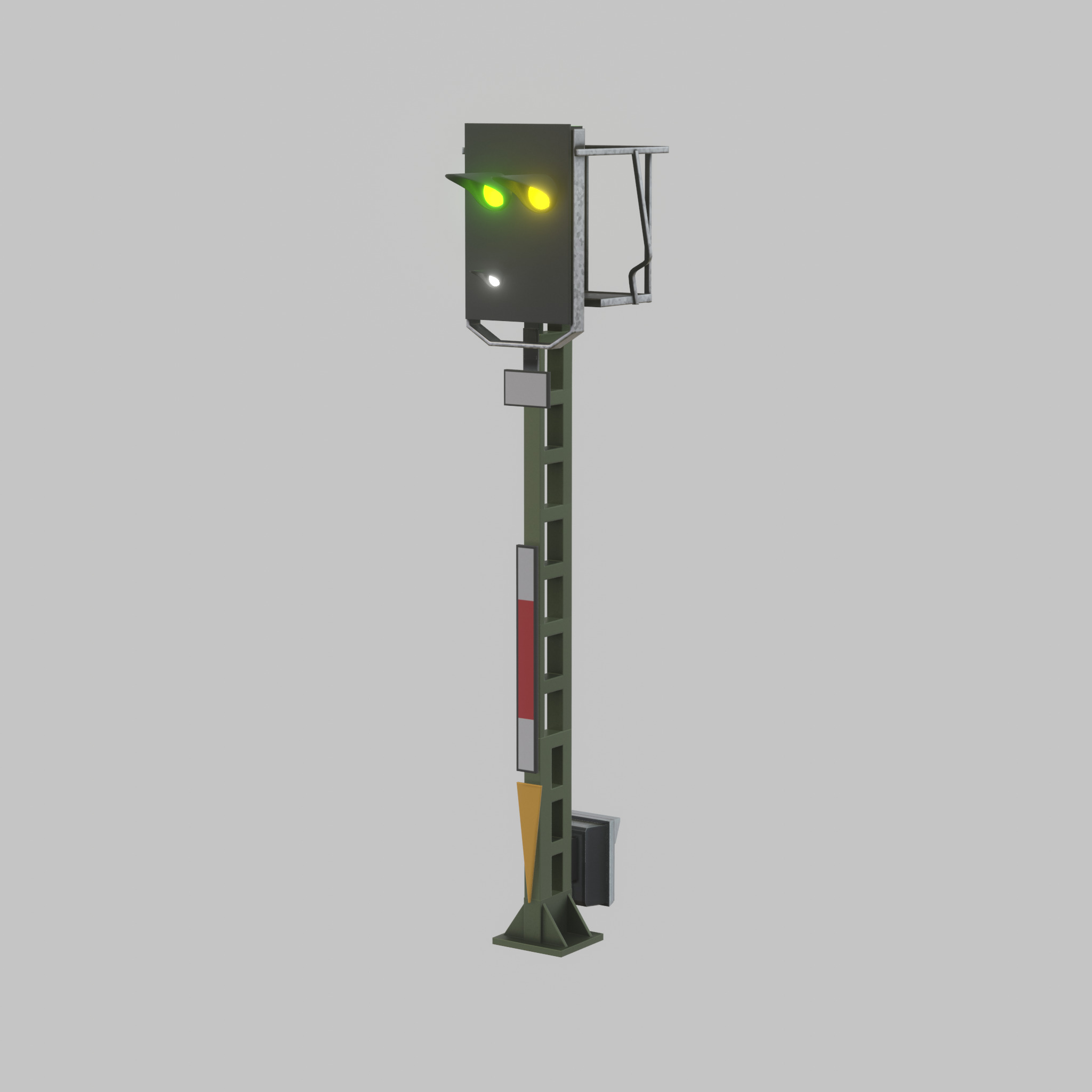 KS Eisenbahnsignalmast 4500mm Version-15 Low-poly 3D model_45