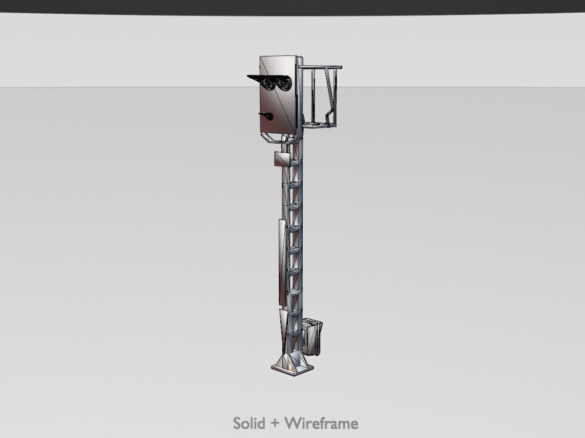 KS Eisenbahnsignalmast 4500mm Version-15 Low-poly 3D model_9