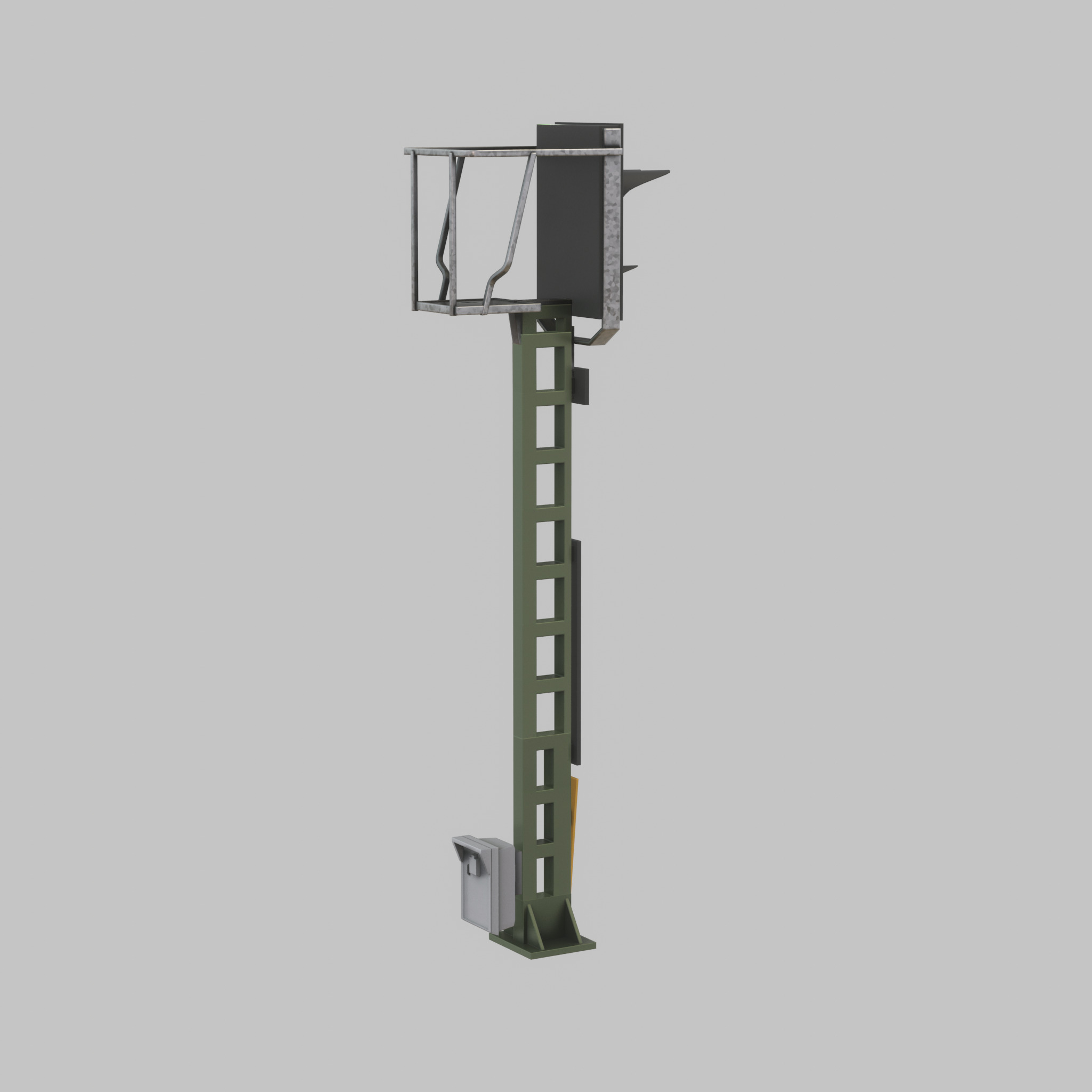 KS Eisenbahnsignalmast 4500mm Version-15 Low-poly 3D model_34