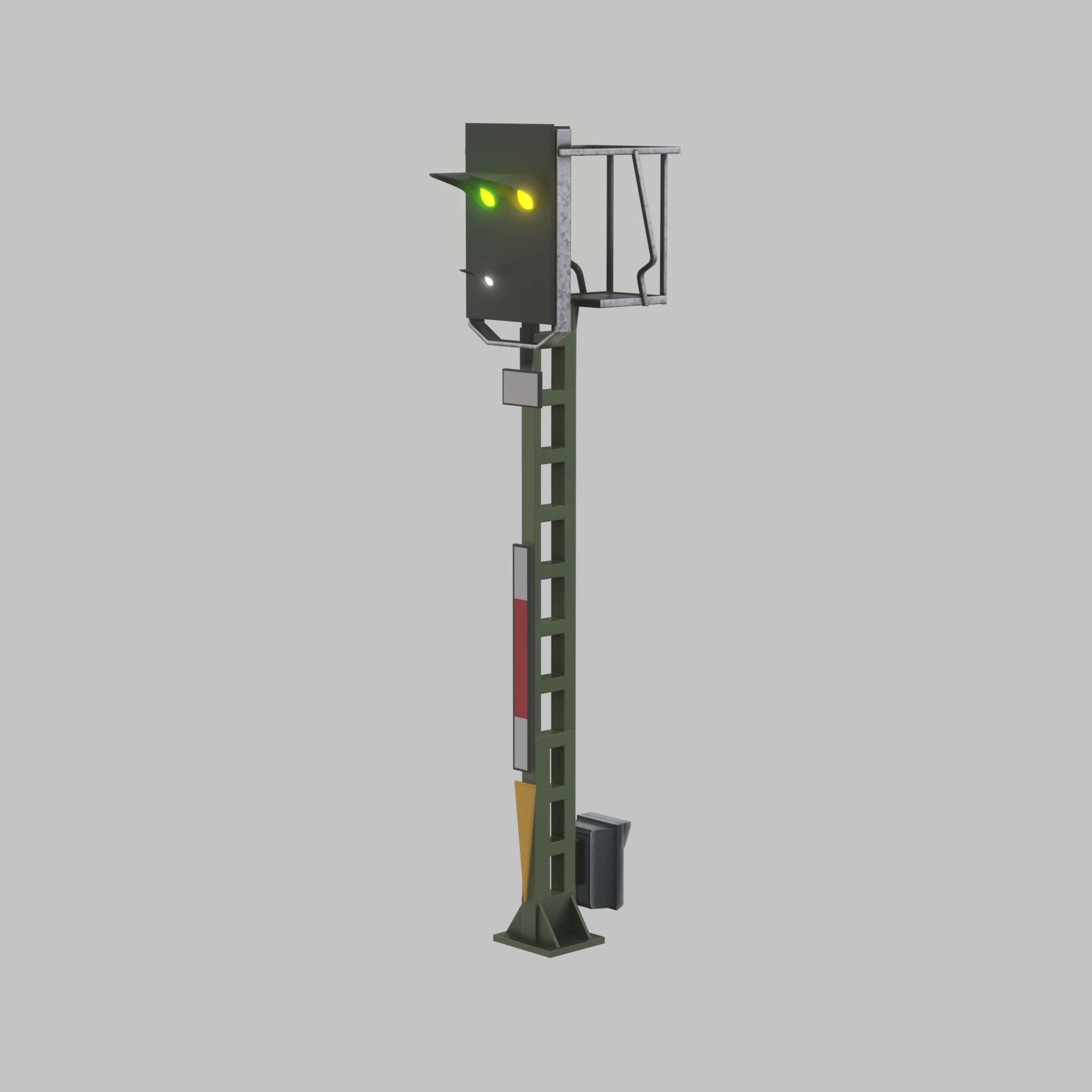 KS Eisenbahnsignalmast 4500mm Version-15 Low-poly 3D model_46
