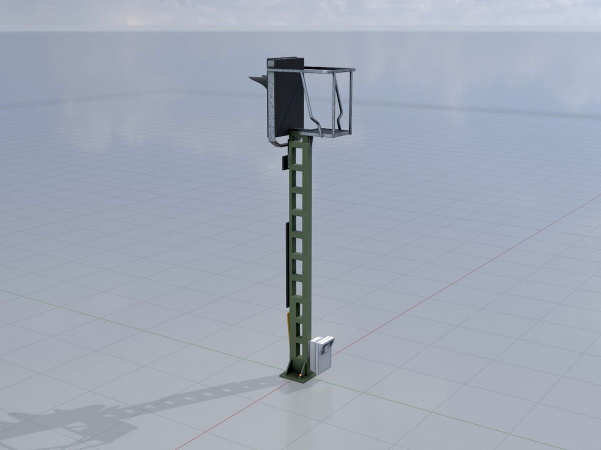 KS Eisenbahnsignalmast 4500mm Version-15 Low-poly 3D model_2