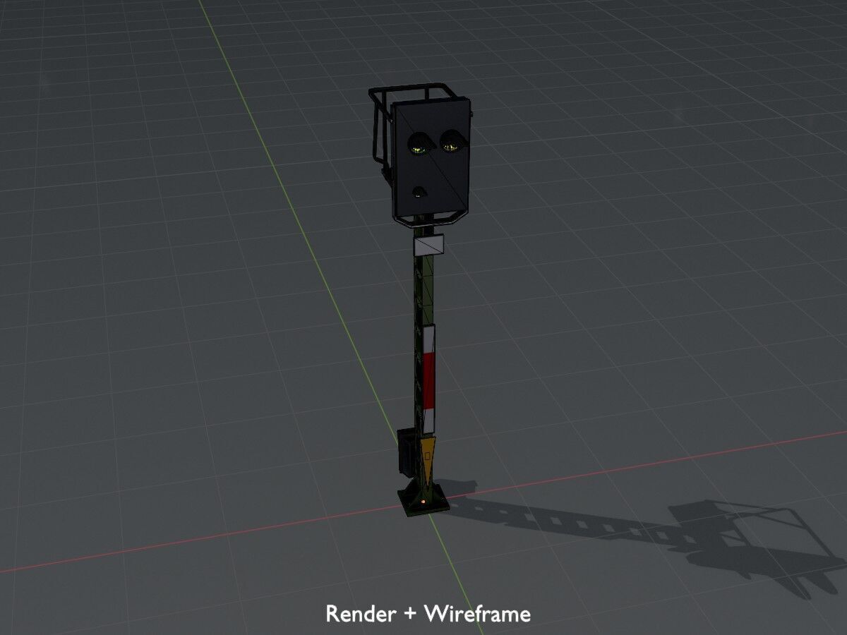 KS Eisenbahnsignalmast 4500mm Version-15 Low-poly 3D model_8