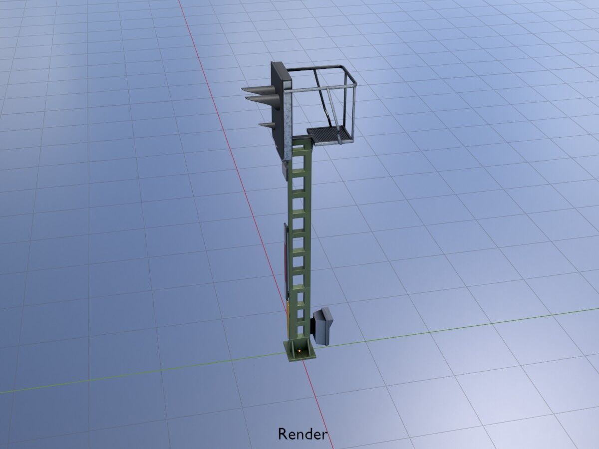 KS Eisenbahnsignalmast 4500mm Version-15 Low-poly 3D model_18