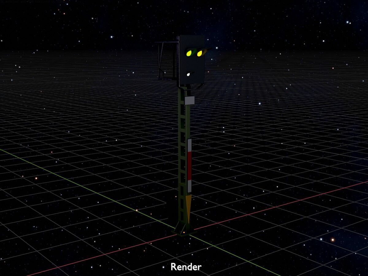 KS Eisenbahnsignalmast 4500mm Version-15 Low-poly 3D model_20