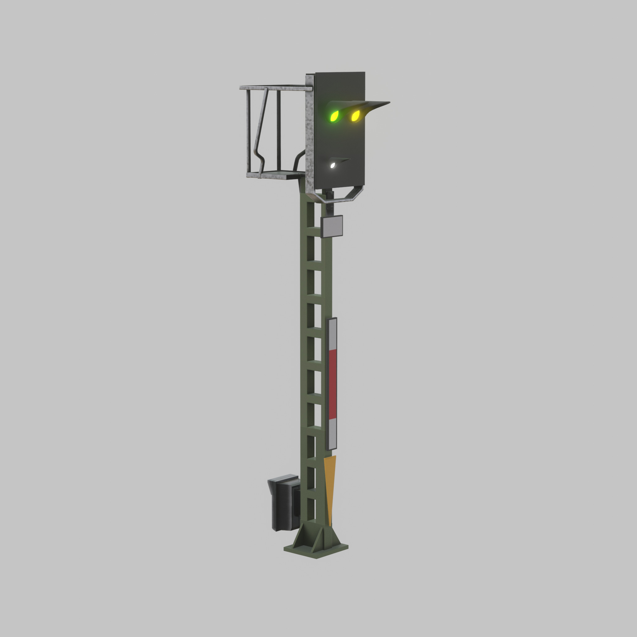 KS Eisenbahnsignalmast 4500mm Version-15 Low-poly 3D model_40