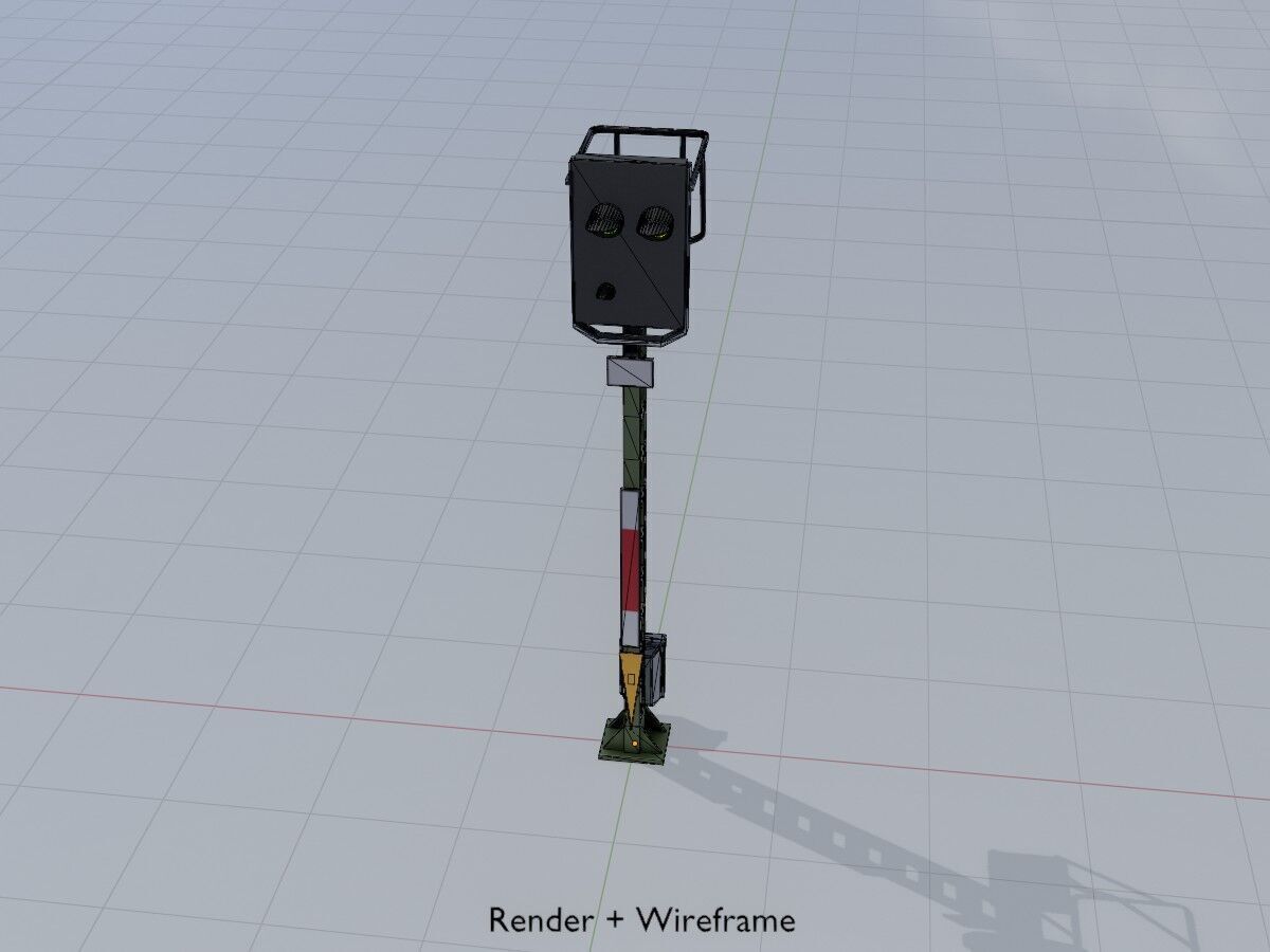 KS Eisenbahnsignalmast 4500mm Version-15 Low-poly 3D model_5
